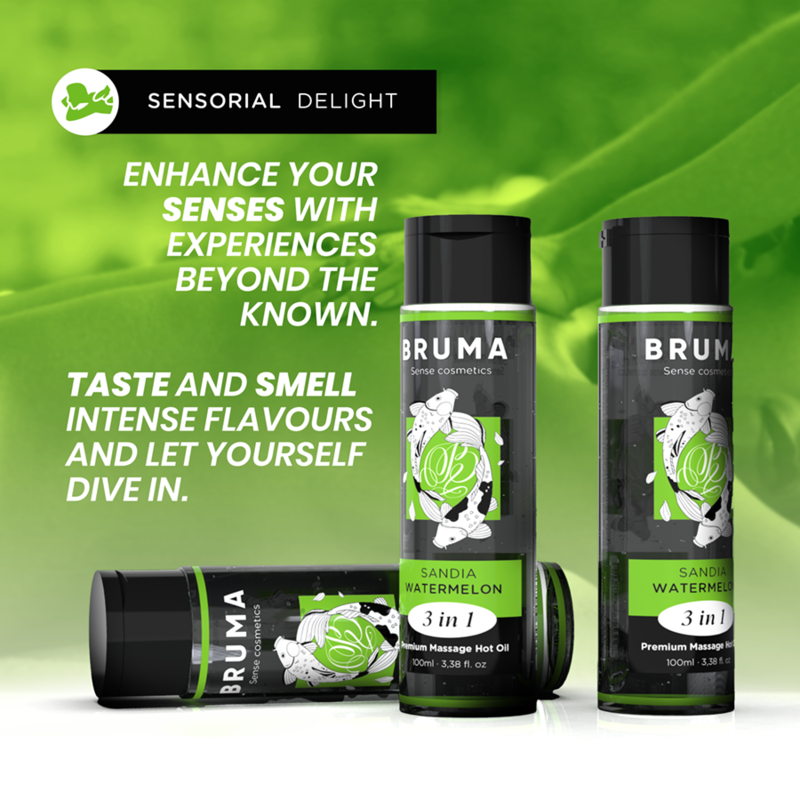 Bruma - Premium Massage Hot Oil Watermelon 3 In 1 - 100 Ml BRUMA - PREMIUM MASSAGE HOT OIL WATERMELON 3 IN 1 - 100 ML