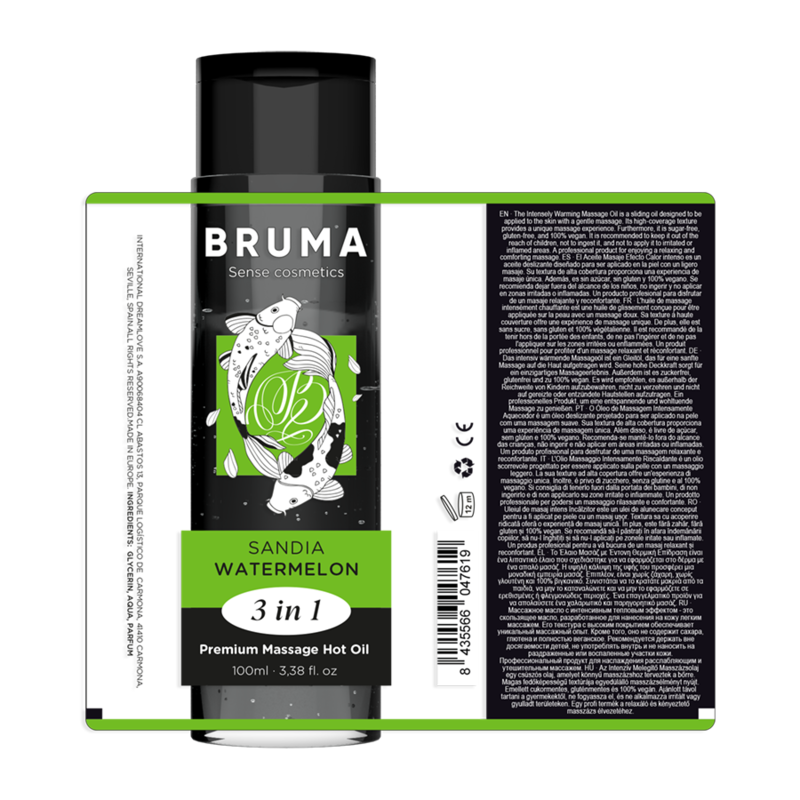 Bruma - Premium Massage Hot Oil Watermelon 3 In 1 - 100 Ml BRUMA - PREMIUM MASSAGE HOT OIL WATERMELON 3 IN 1 - 100 ML