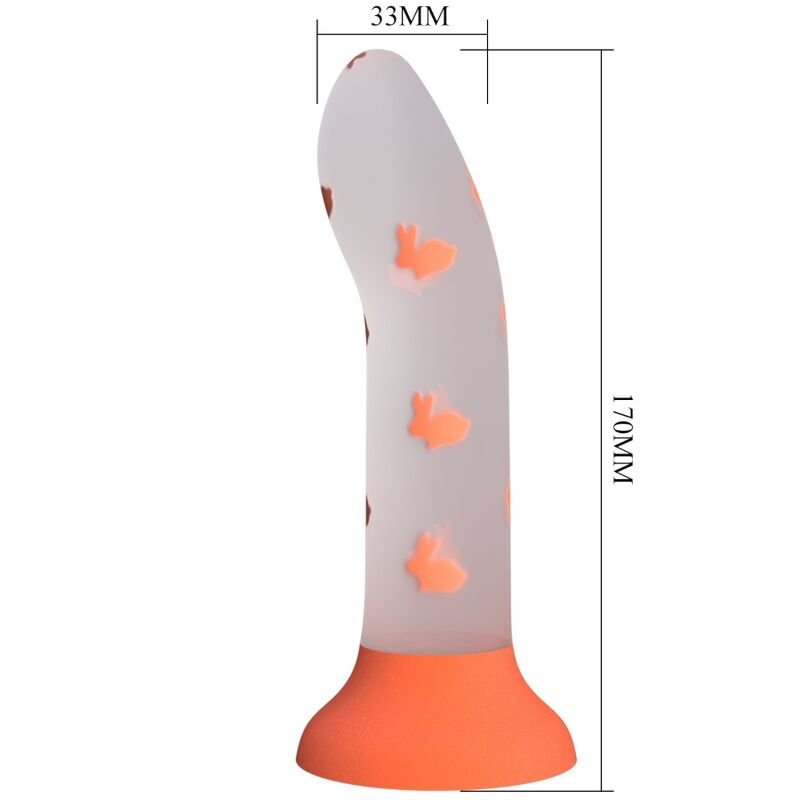 PRETTY LOVE - MAGICAL NIGHTFALL DILDO WITHOUT VIBRATION LUMINOUS ORANGE PRETTY LOVE FLIRTATION