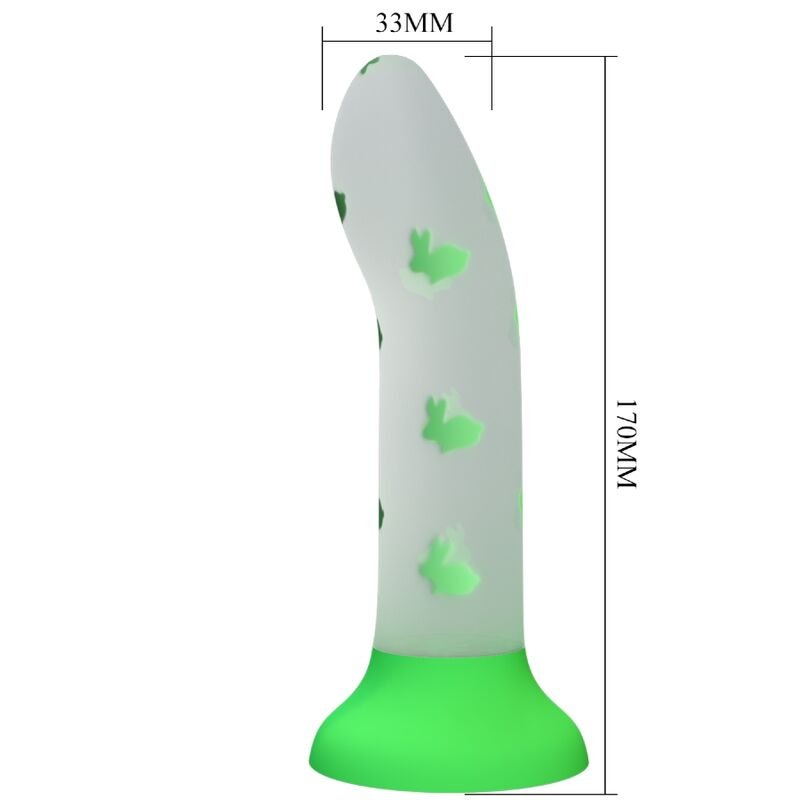 PRETTY LOVE - MAGICAL NIGHTFALL DILDO WITHOUT VIBRATION LUMINOUS GREEN PRETTY LOVE FLIRTATION