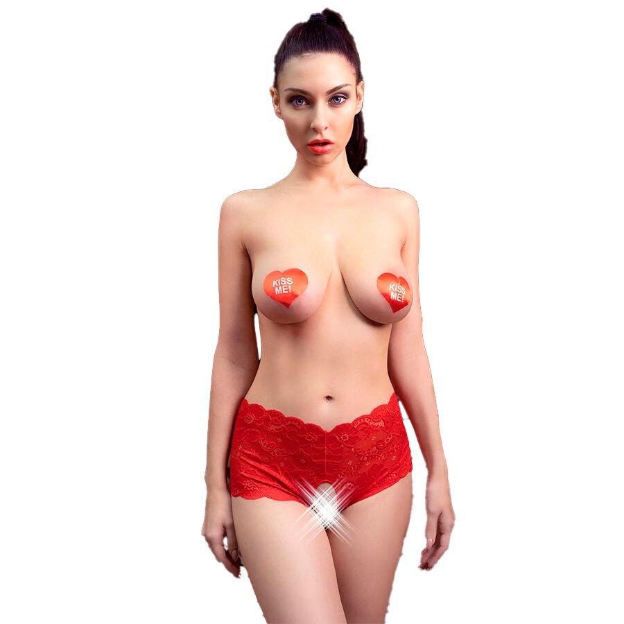 Chilirose - Cr 4641 Panties Crotchless Red L/xl