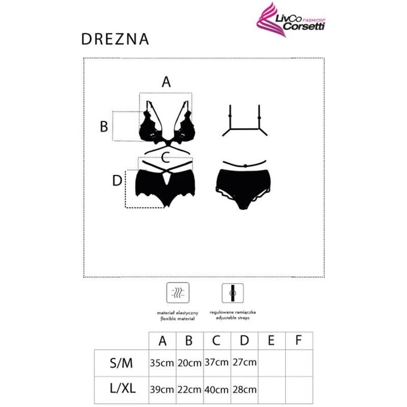 LIVCO CORSETTI FASHION - DREZNA LC 90733 BRA + PANTY BLACK