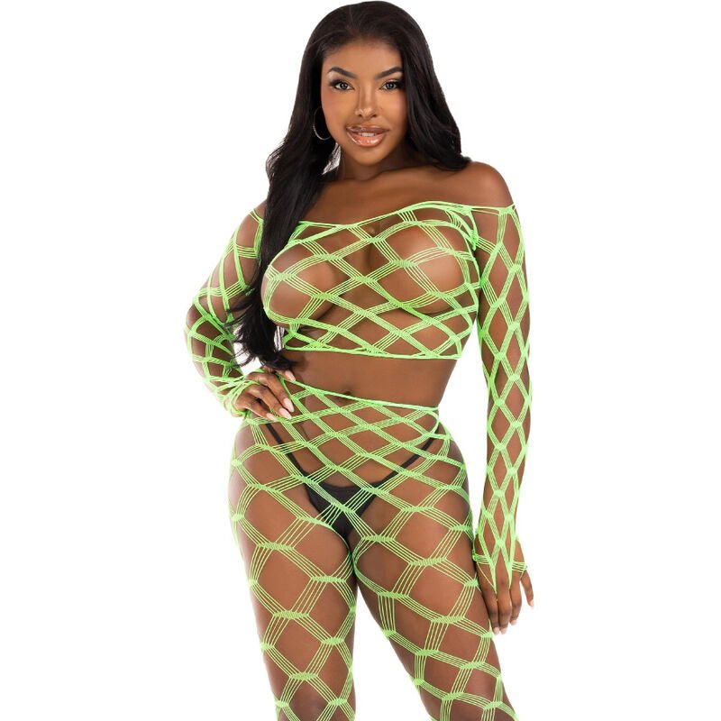 LEG AVENUE - TOP & LEGGINS HARDCORE GREEN LEG AVENUE SETS