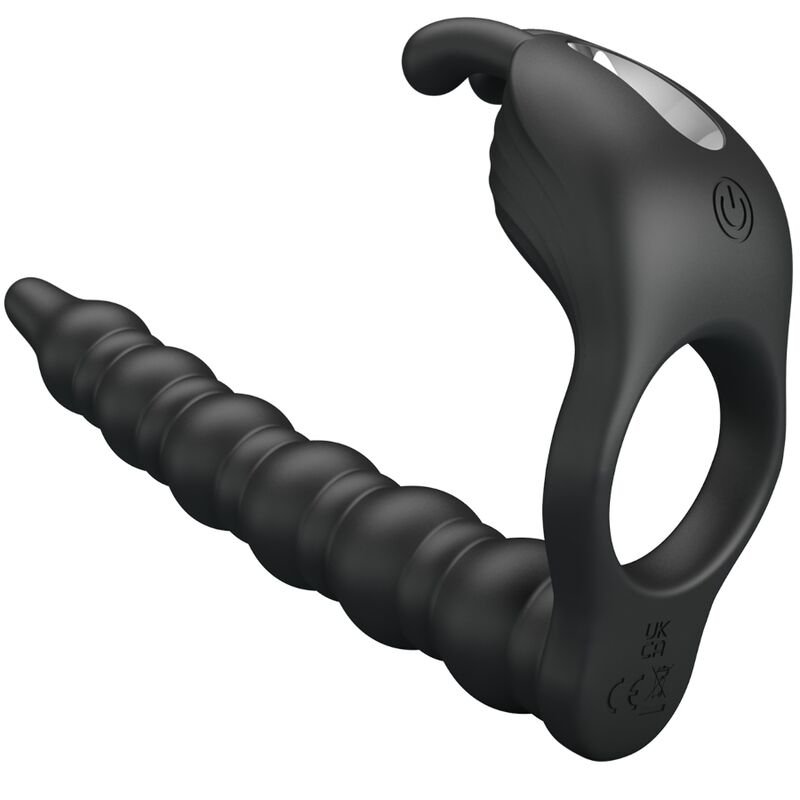 PRETTY LOVE - BLACKNEY PENIS RING WITH BLACK VIBRATOR PLUG PRETTY LOVE