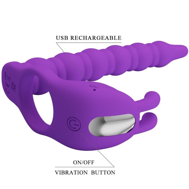 Pretty Love - Blackney Penis Ring With Lila Vibrator Plug PRETTY LOVE - BLACKNEY PENIS RING WITH LILA VIBRATOR PLUG