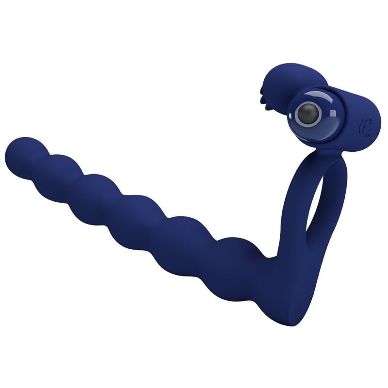 PRETTY LOVE - AJMAL VIBRATING RING WITH PLUG BLUE PRETTY LOVE MALE