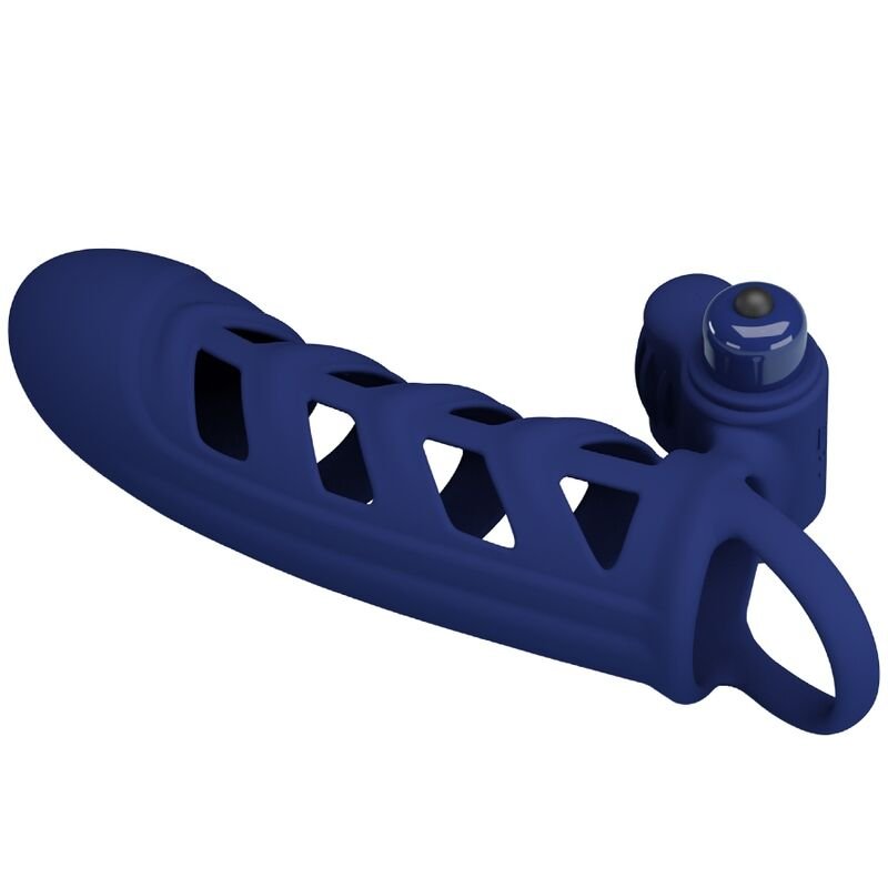 Buy Pretty Love - Altaf Vibrator Ring With Silicone Sheath Blue