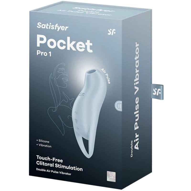 Satisfyer - Pocket Pro 1 Clitoris Stimulator Light Blue SATISFYER - POCKET PRO 1 CLITORIS STIMULATOR LIGHT BLUE