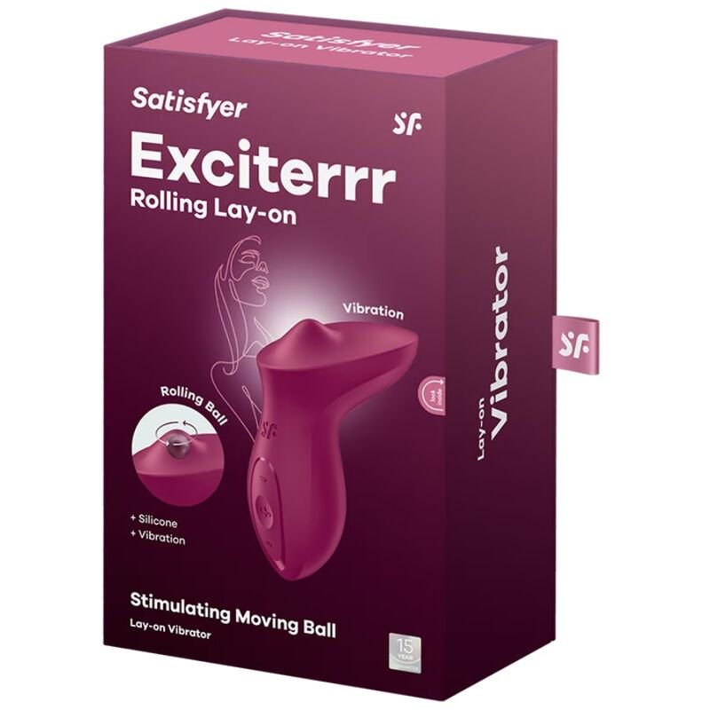 Satisfyer - Exciterrr Lay-on Clitoris Berry Vibrator SATISFYER - EXCITERRR LAY-ON CLITORIS BERRY VIBRATOR