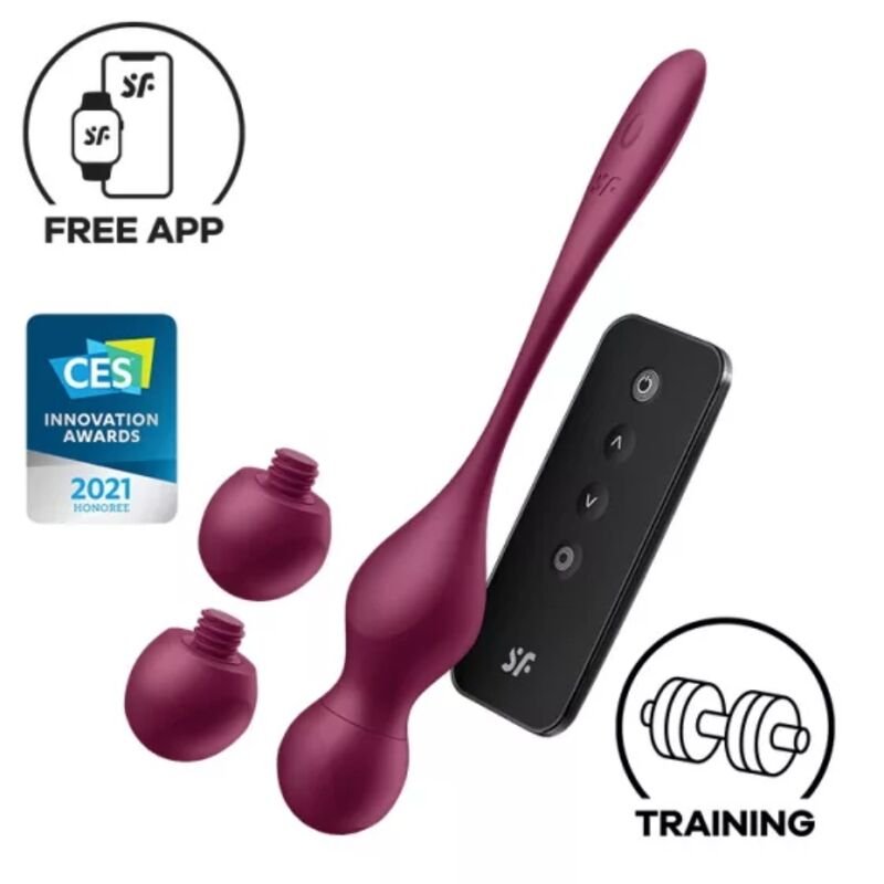 Buy Satisfyer - Love Birds Vary Vibrating Balls Free App Wine Red