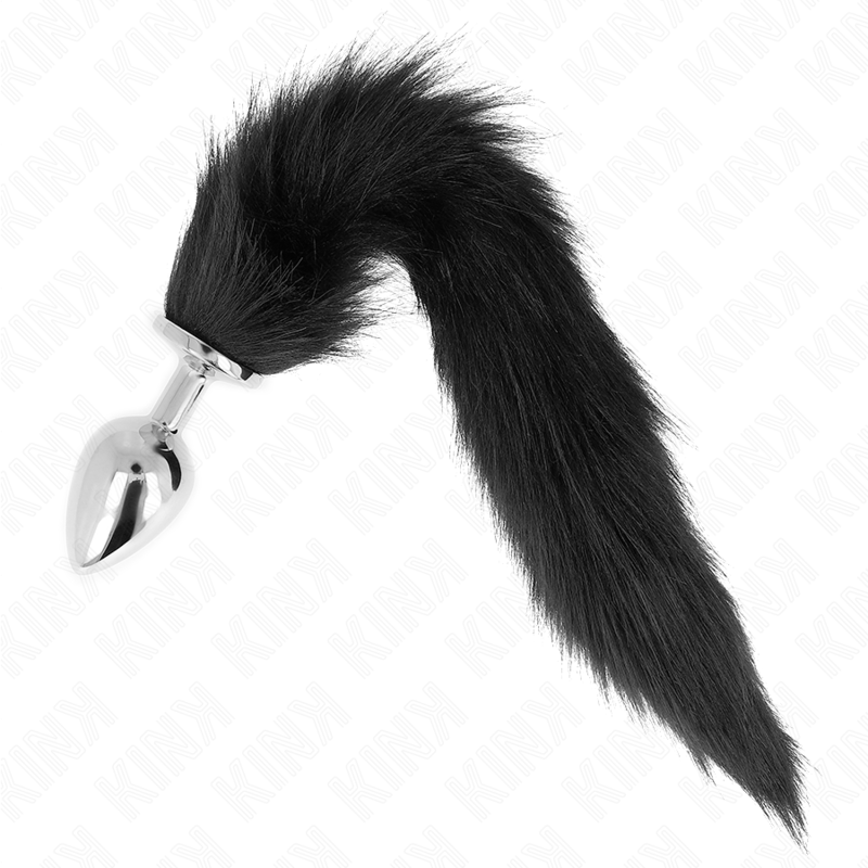 KINK - ANAL PLUG SIZE L 10 X 4 CM WITH SYNTHETIC TAIL 40 CM BLACK KINK PLEASURE PLUGS