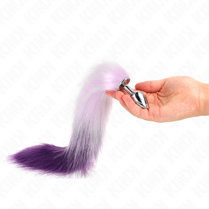 KINK - ANAL PLUG SIZE S 7 X 3 CM WITH SYNTHETIC TAIL 40 CM PURPLE KINK PLEASURE PLUGS