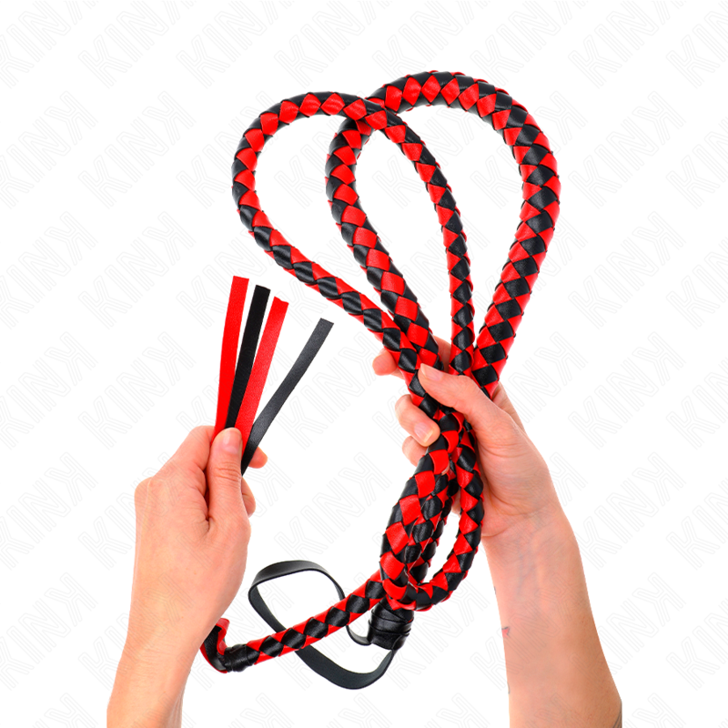 Kink - Red Long Snake Whip 210 Cm KINK - RED LONG SNAKE WHIP 210 CM