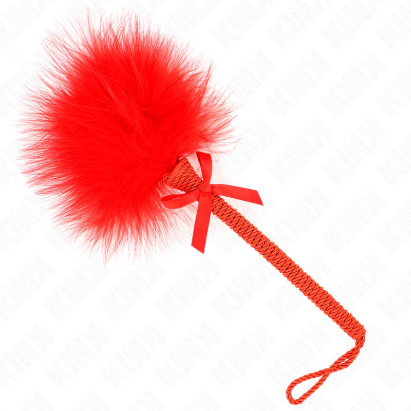 KINK - NYLON ROPE WAND WITH TICKLE FEATHERS AND RED BOW 25 CM KINK IMPACT & TOUCH