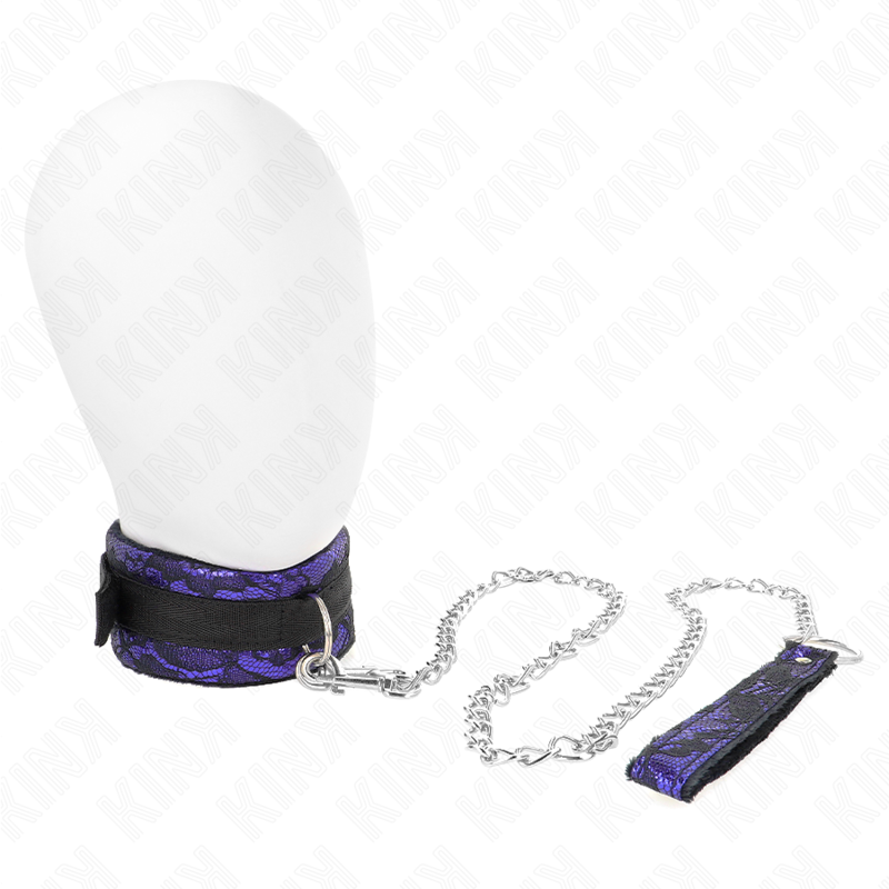 KINK - SHORT VELVET LACE NECKLACE WITH BELT 105 CM WITH NYLON TRIM 44 X 5.5 CM KINK COLLAR & GAG
