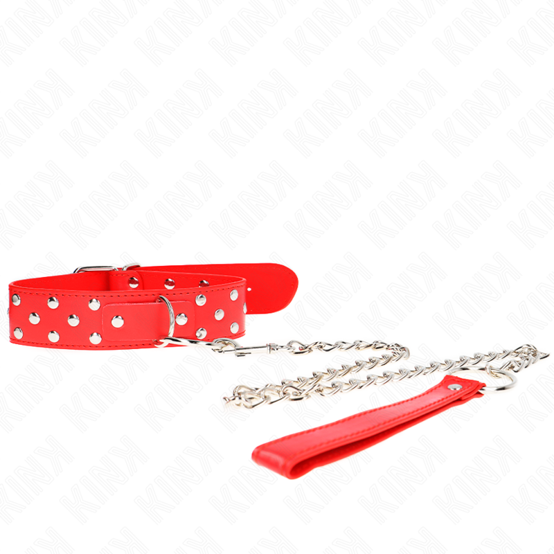 Buy Kink - Ring Rivet Strap Necklace With Belt 65 Cm Red Adjustable 36-50 Cm X 3.8 Cm Kink - Ring Rivet Strap Necklace With Belt 65 Cm Red Adjustable 36-50 Cm X 3.8 Cm