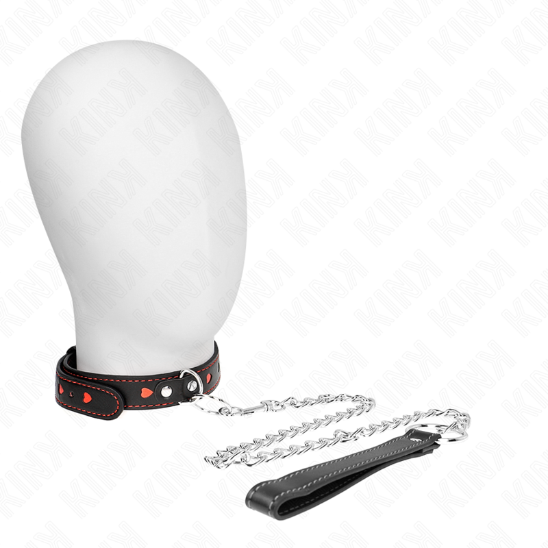 KINK - NECKLACE WITH STRAP 65 CM HEART DETAILS 52.5 X 2.5 CM KINK COLLAR & GAG