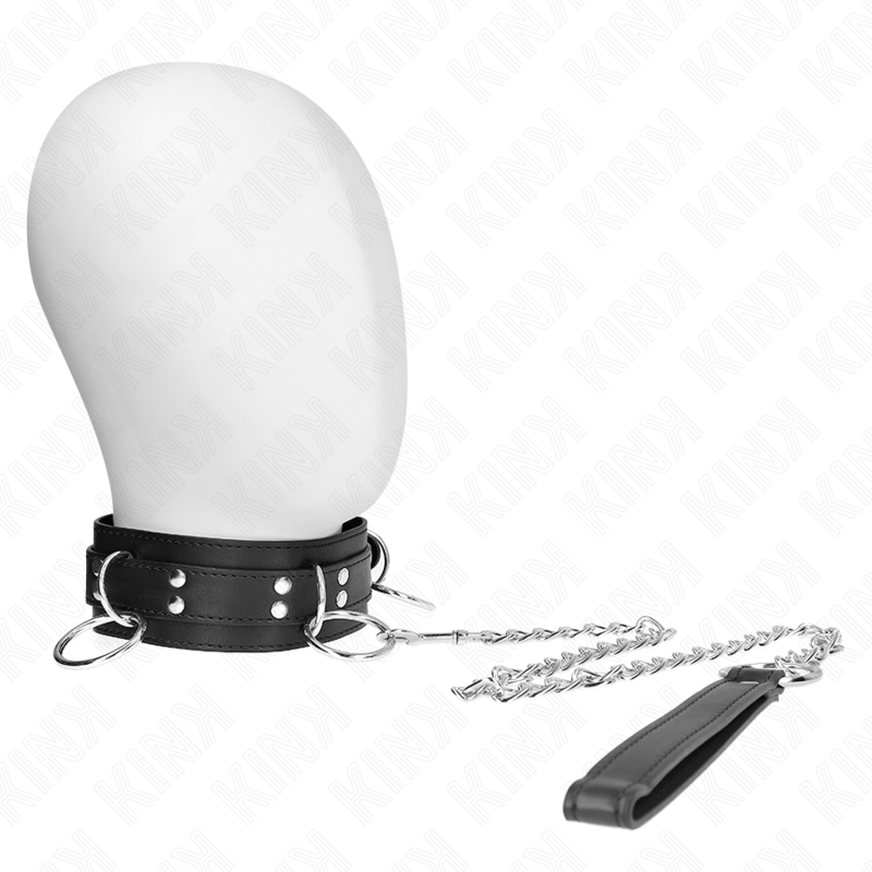 KINK - 3 RING SLAVERY NECKLACE WITH STRAP 80 CM 53 X 5 CM KINK COLLAR & GAG