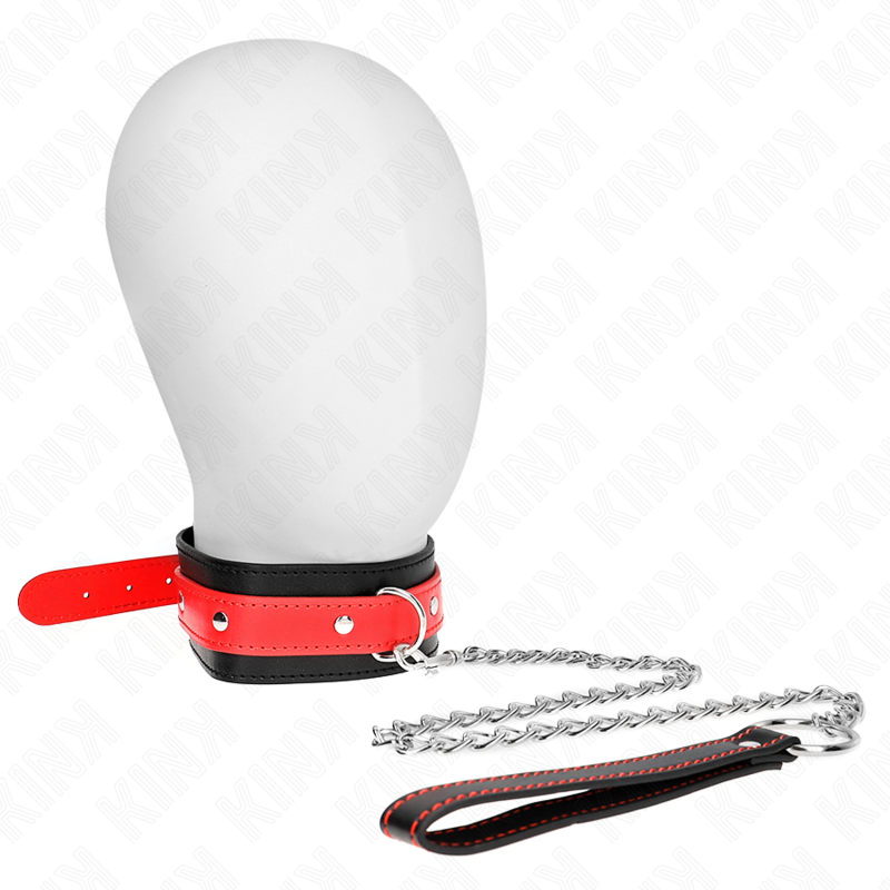 KINK - NECKLACE WITH RED STRAP 65 CM AJUSTABLE 36-43 CM X 5 CM KINK COLLAR & GAG