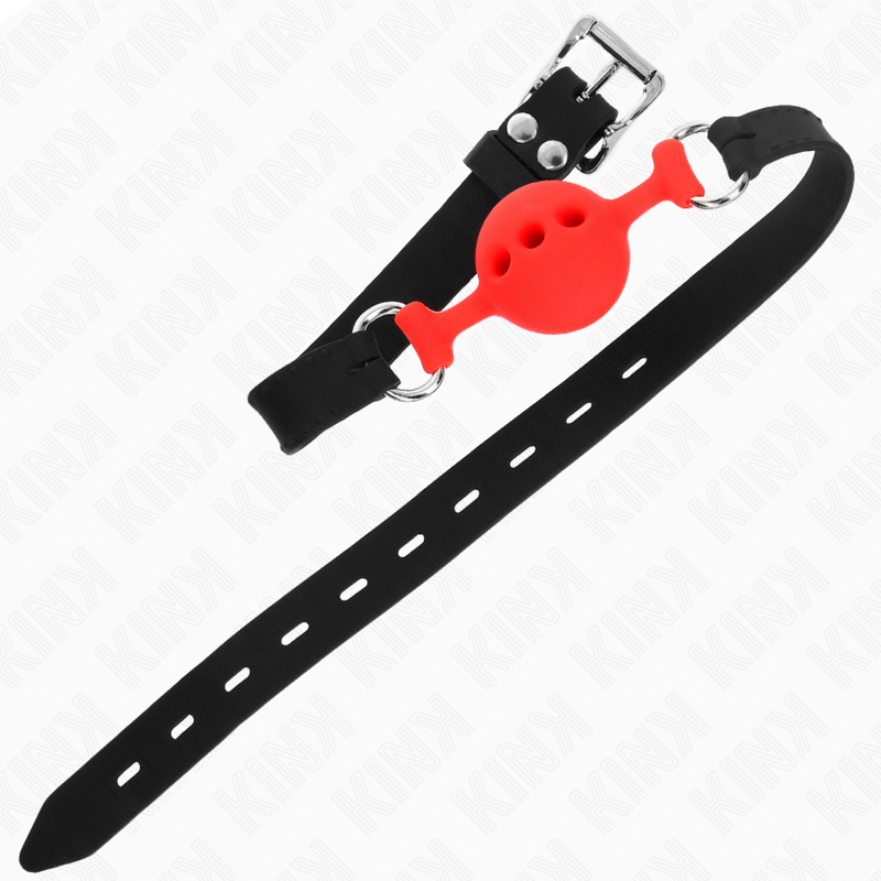Kink - Full Silicone Gag 55 X 2 Cm With 4 Cm Ball Size S Red Adjustable 35-51 Cm KINK - FULL SILICONE GAG 55 x 2 CM WITH 4 CM BALL SIZE S RED ADJUSTABLE 35-51 CM