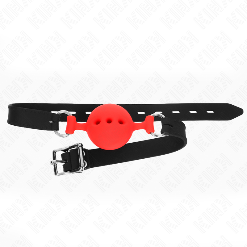 Kink - Full Silicone Gag 55 X 2 Cm With 4.5 Cm Ball Size M Red Adjustable 35-51 Cm KINK - FULL SILICONE GAG 55 x 2 CM WITH 4.5 CM BALL SIZE M RED ADJUSTABLE 35-51 CM