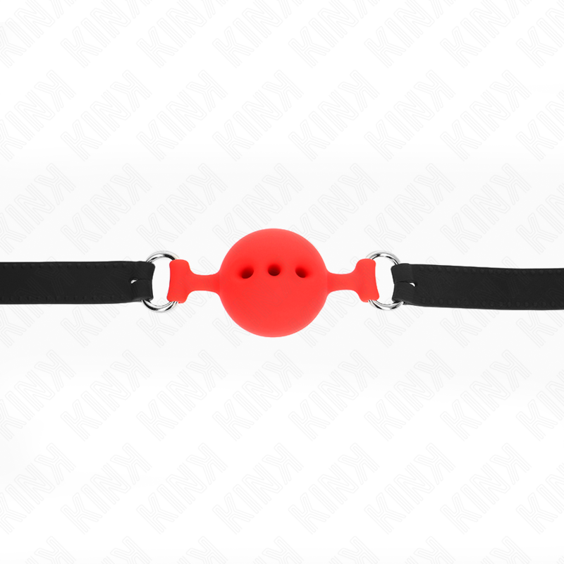 Kink - Full Silicone Gag 55 X 2 Cm With 4.5 Cm Ball Size M Red Adjustable 35-51 Cm KINK - FULL SILICONE GAG 55 x 2 CM WITH 4.5 CM BALL SIZE M RED ADJUSTABLE 35-51 CM