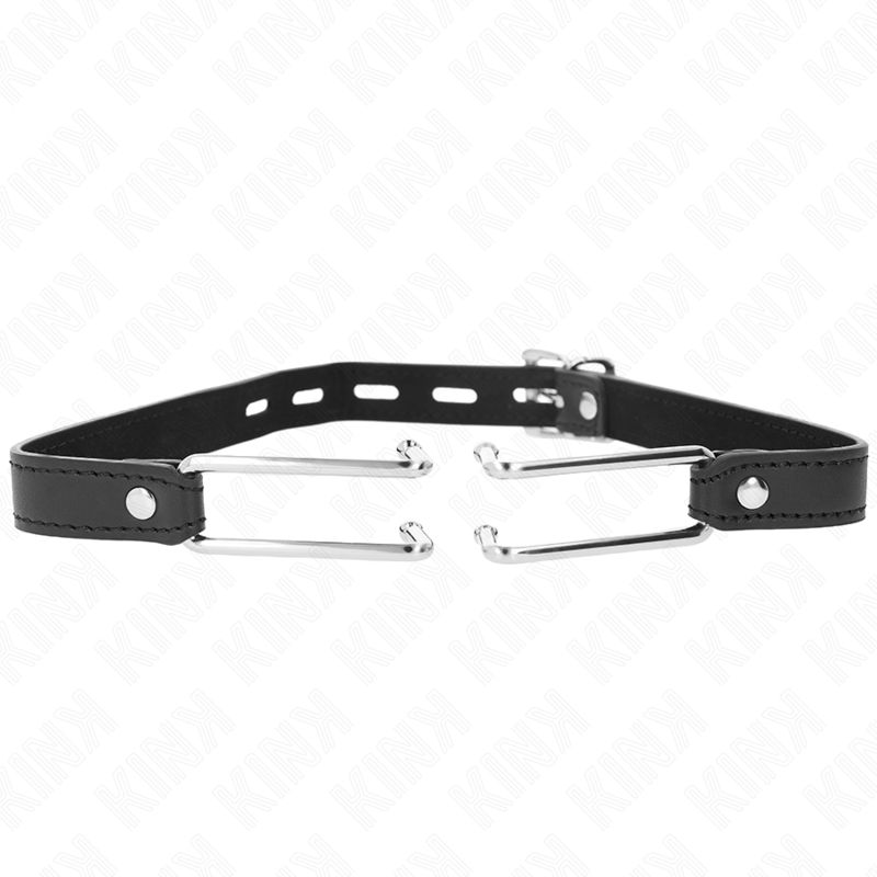KINK - METAL HOOK GAG 11.5 CM WITH LEATHERETTE STRAP ADJUSTABLE 39-58 CM X 2 CM KINK COLLAR & GAG