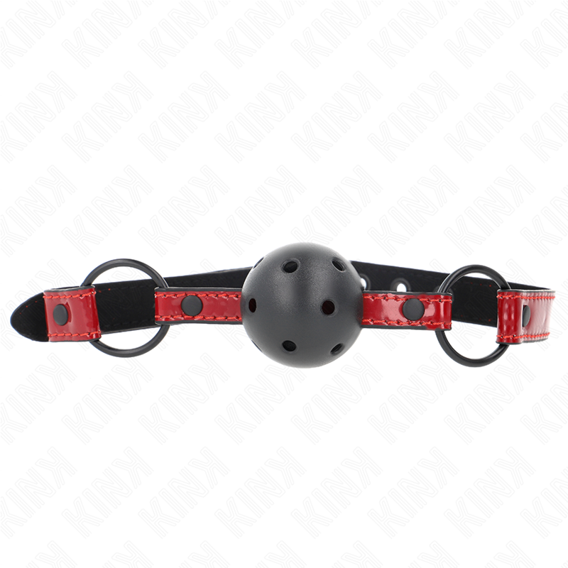 KINK - SHINY LEATHERETTE BALL 4.5 CM GAG 63.5 X 2 CM ADJUSTABLE 41 X 59 CM KINK COLLAR & GAG