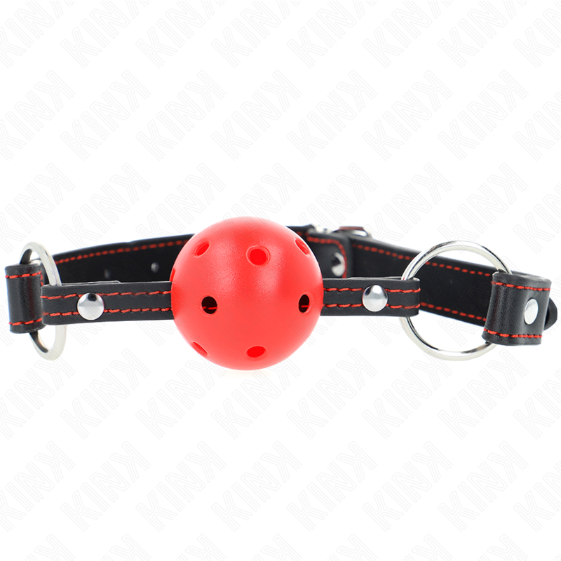 KINK - HOLLOW HARD RED BALL GAG MODEL 2 65 x 2.5 CM KINK COLLAR & GAG