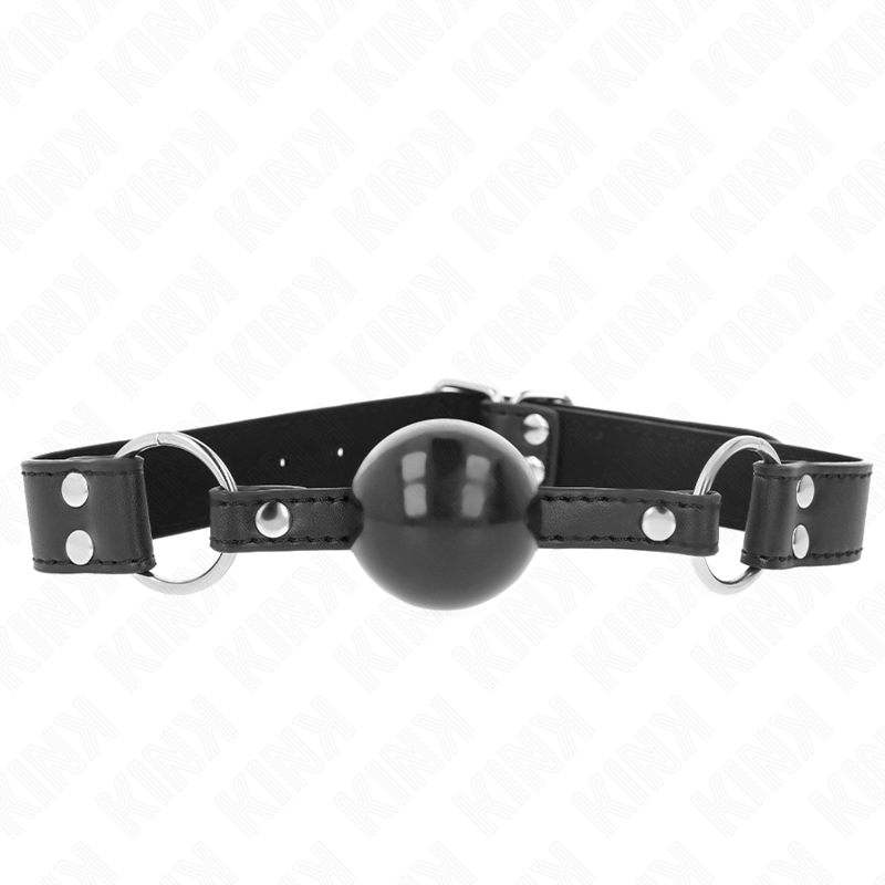 KINK - SOFT AND SOLID BALL 4 CM GAG WITH LEATHERETTE STRAP 62 x 2.5 CM ADJUSTABLE 42-58 CM KINK COLLAR & GAG