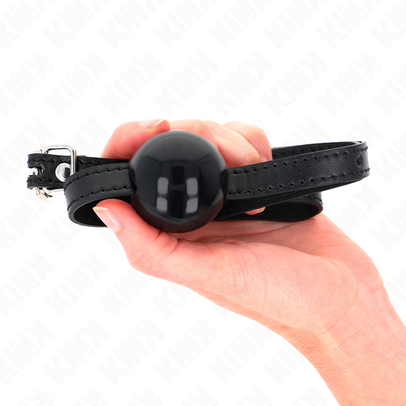 Kink - Black Single Solid Ball 4 Cm Gag 65 X 1.5 Cm KINK - BLACK SINGLE SOLID BALL 4 CM GAG 65 x 1.5 CM