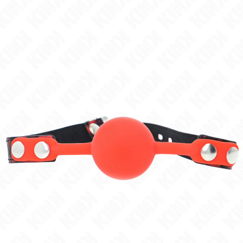 KINK - MODEL 2 SILICONE BALL 4 CM GAG WITH LOCK 60 x 2 CM KINK COLLAR & GAG