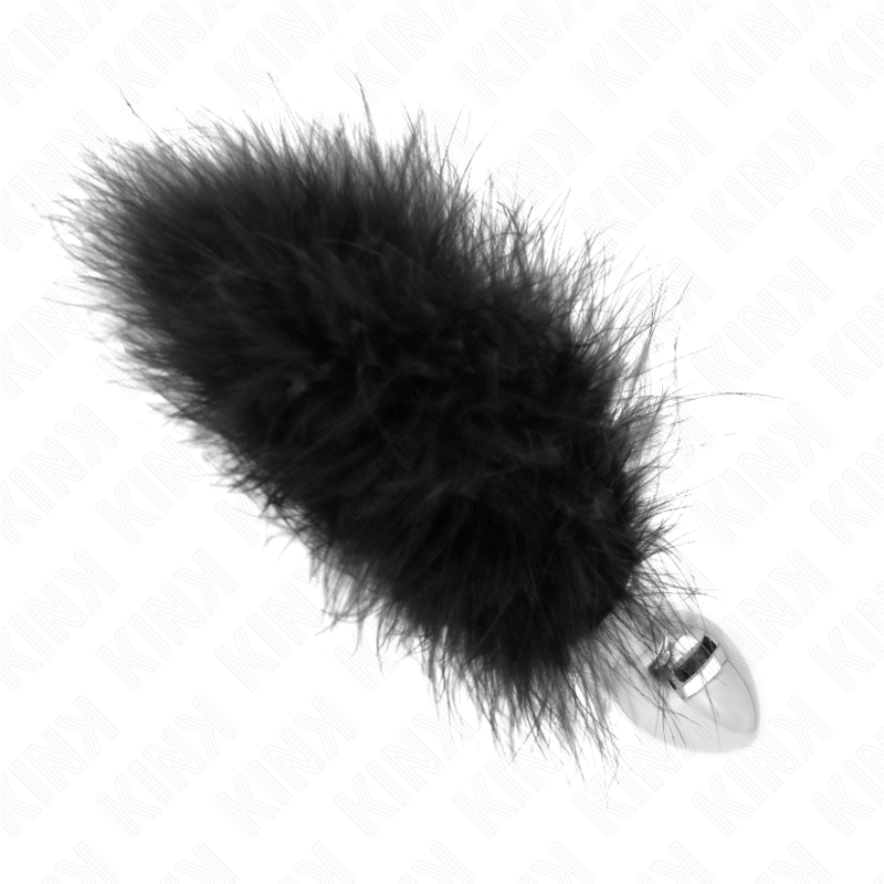 KINK - STAINLESS STEEL ANAL PLUG 11 x 7 CM WITH FEATHER 11 CM KINK PLEASURE PLUGS