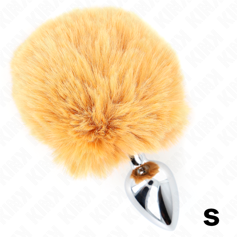 KINK - STAINLESS STEEL PLUG 7 x 3 CM WITH BEIGE FAUX FUR RABBIT TAIL 8 CM KINK PLEASURE PLUGS