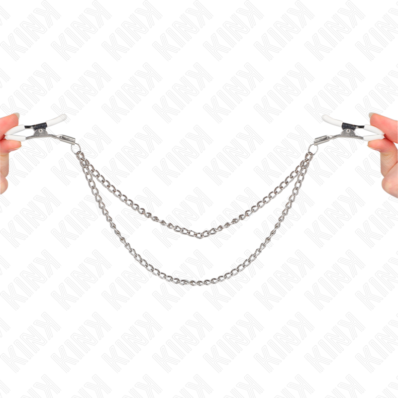 KINK - NIPPLE CLAMPS WITH 2 THIN CHAINS SILVER 20/23 CM KINK NIPPLE GRIP