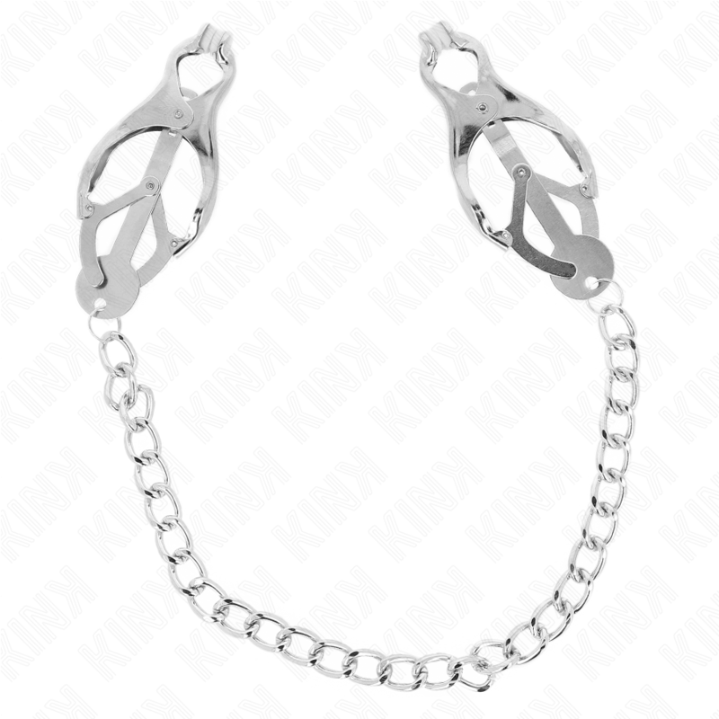 KINK - JAPANESE CLOVER NIPPLE CLAMPS WITH CHAIN SILVER 30 CM KINK NIPPLE GRIP