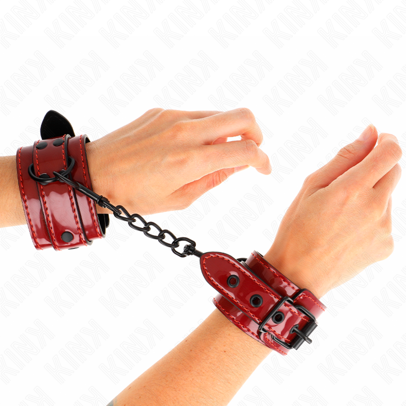 Kink - Dark Red Wrist Cuffs 23 X 5 Cm KINK - DARK RED WRIST CUFFS 23 X 5 CM