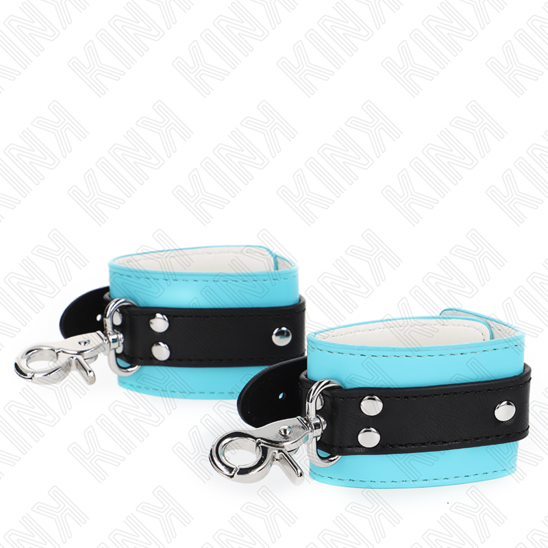 Kink - Premium Lockable Wrist Restraints Black / Blue Adjustable 21-28 Cm X 5.5 Cm KINK - PREMIUM LOCKABLE WRIST RESTRAINTS BLACK / BLUE ADJUSTABLE 21-28 CM X 5.5 CM
