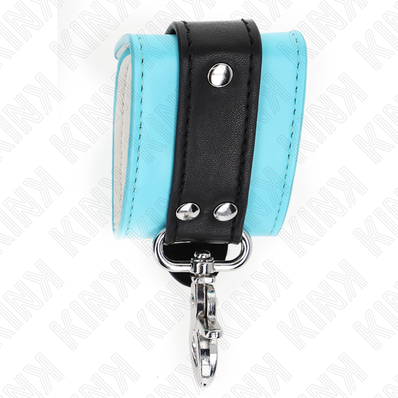 Kink - Premium Lockable Wrist Restraints Black / Blue Adjustable 21-28 Cm X 5.5 Cm KINK - PREMIUM LOCKABLE WRIST RESTRAINTS BLACK / BLUE ADJUSTABLE 21-28 CM X 5.5 CM