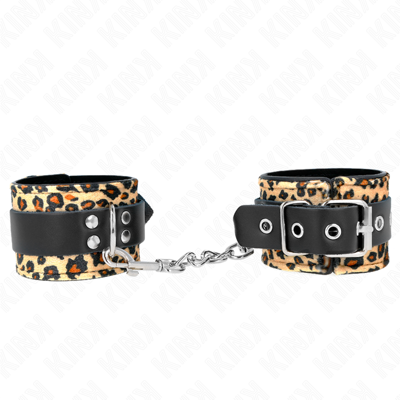 KINK - LEOPARD REAL LEATHER WRIST RESTRAINT ADJUSTABLE 18-29 CM X 5.5 CM KINK WRIST RESTRAINT