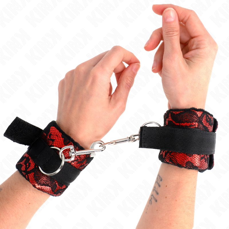 Kink - Scandal Wrist Restraints Red-black KINK - SCANDAL WRIST RESTRAINTS RED-BLACK