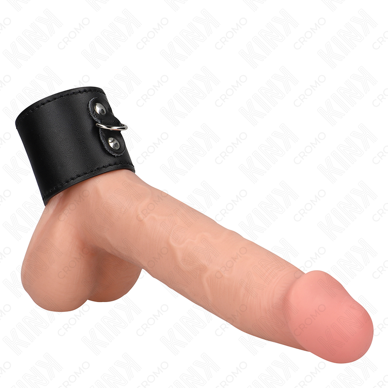 KINK - LEATHER PENIS RING WITH PRESSURE CLOSURE 18 X 5 CM KINK RING POWER