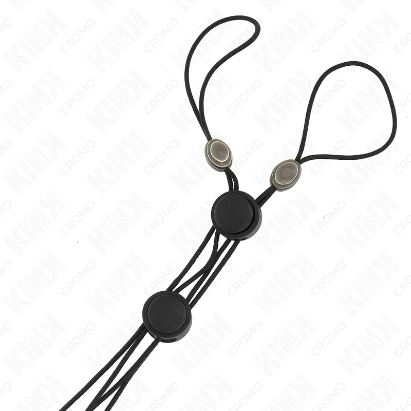 Kink - Black Detail Nipple Clamps With Black Elastic KINK - BLACK DETAIL NIPPLE CLAMPS WITH BLACK ELASTIC