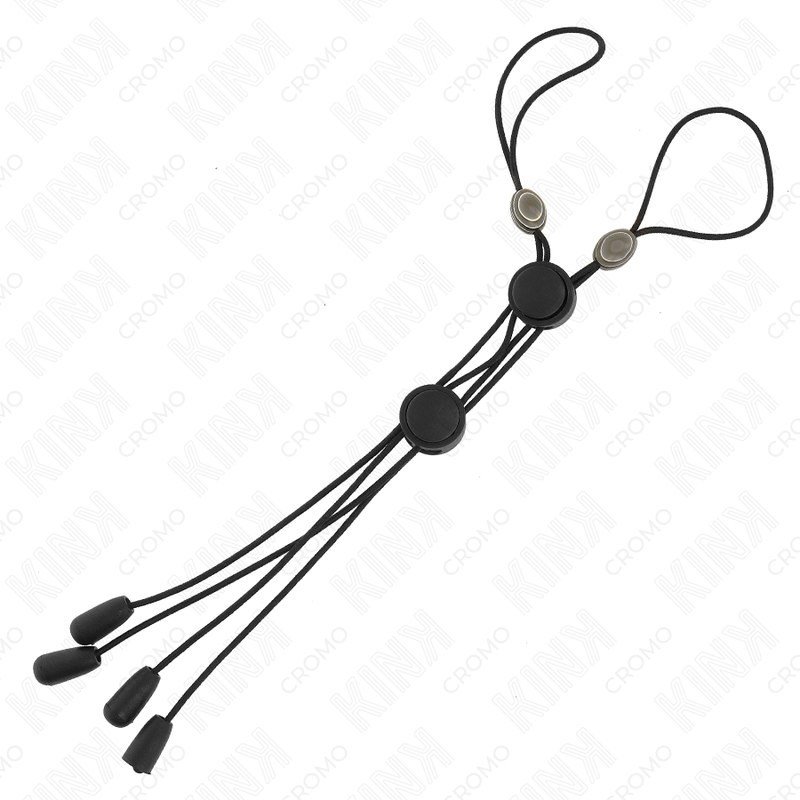 KINK - BLACK DETAIL NIPPLE CLAMPS WITH BLACK ELASTIC KINK NIPPLE GRIP