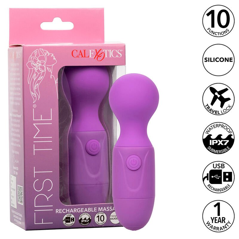 CALEXOTICS - FIRST TIME RECHARGEABLE MASSAGER 10 VIBRATIONS PURPLE CALEXOTICS