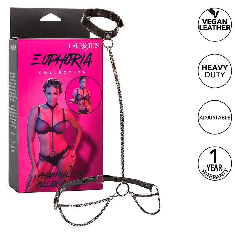 CALEXOTICS - EUPHORIA CHAIN HALTER COLLAR & LEASH CALEXOTICS