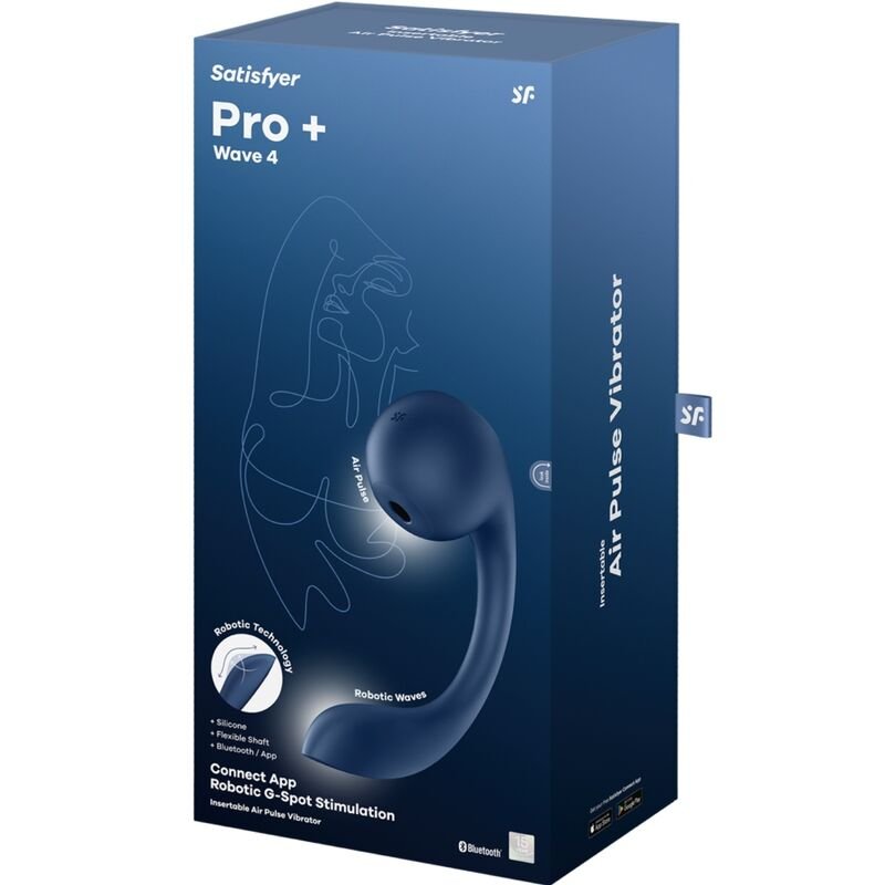 Satisfyer - Pro+ Wave 4 G-spot & Air Pulse Stimulator Free App Dark Blue SATISFYER - PRO+ WAVE 4 G-SPOT & AIR PULSE STIMULATOR FREE APP DARK BLUE