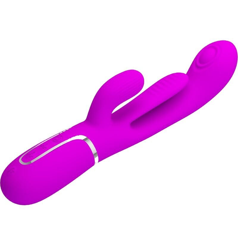 Pretty Love - Shania Triple Rabbit Vibrator Multifunction Pink PRETTY LOVE - SHANIA TRIPLE RABBIT VIBRATOR MULTIFUNCTION PINK