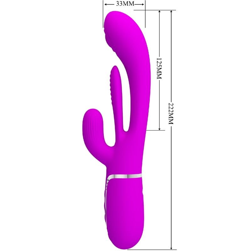 Pretty Love - Shania Triple Rabbit Vibrator Multifunction Pink PRETTY LOVE - SHANIA TRIPLE RABBIT VIBRATOR MULTIFUNCTION PINK