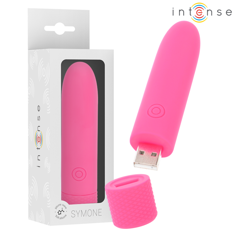 Buy Intense - Symone Usb Rechargeable Vibrating Bullet 8 Vibrations Pink 10 X 2.2 Cm